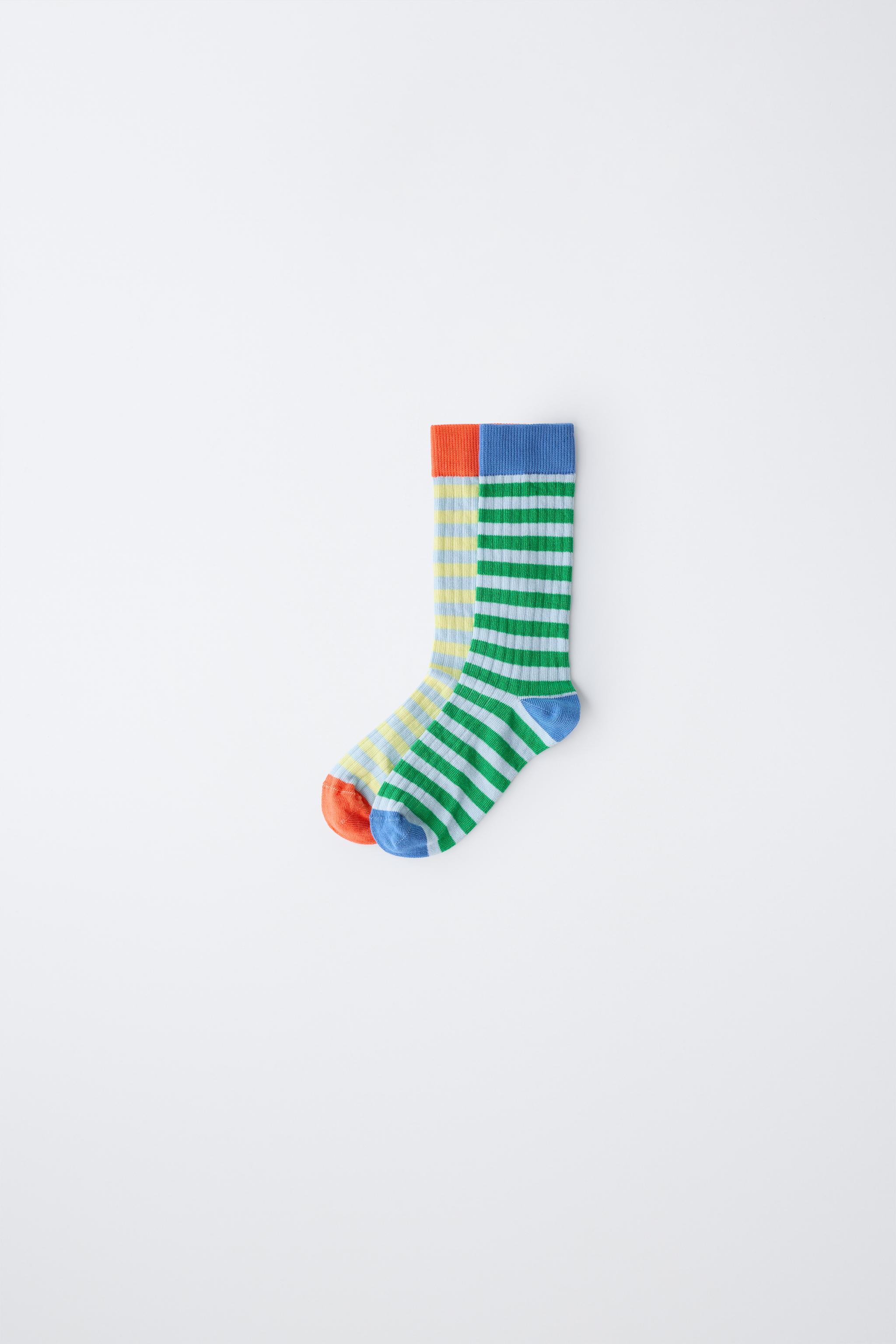 TWO-PACK OF STRIPED TALL SOCKS